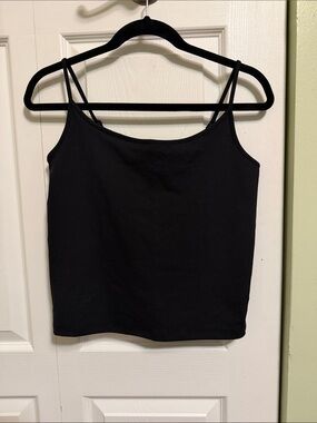 Black Spaghetti Strap Women's Tank Top